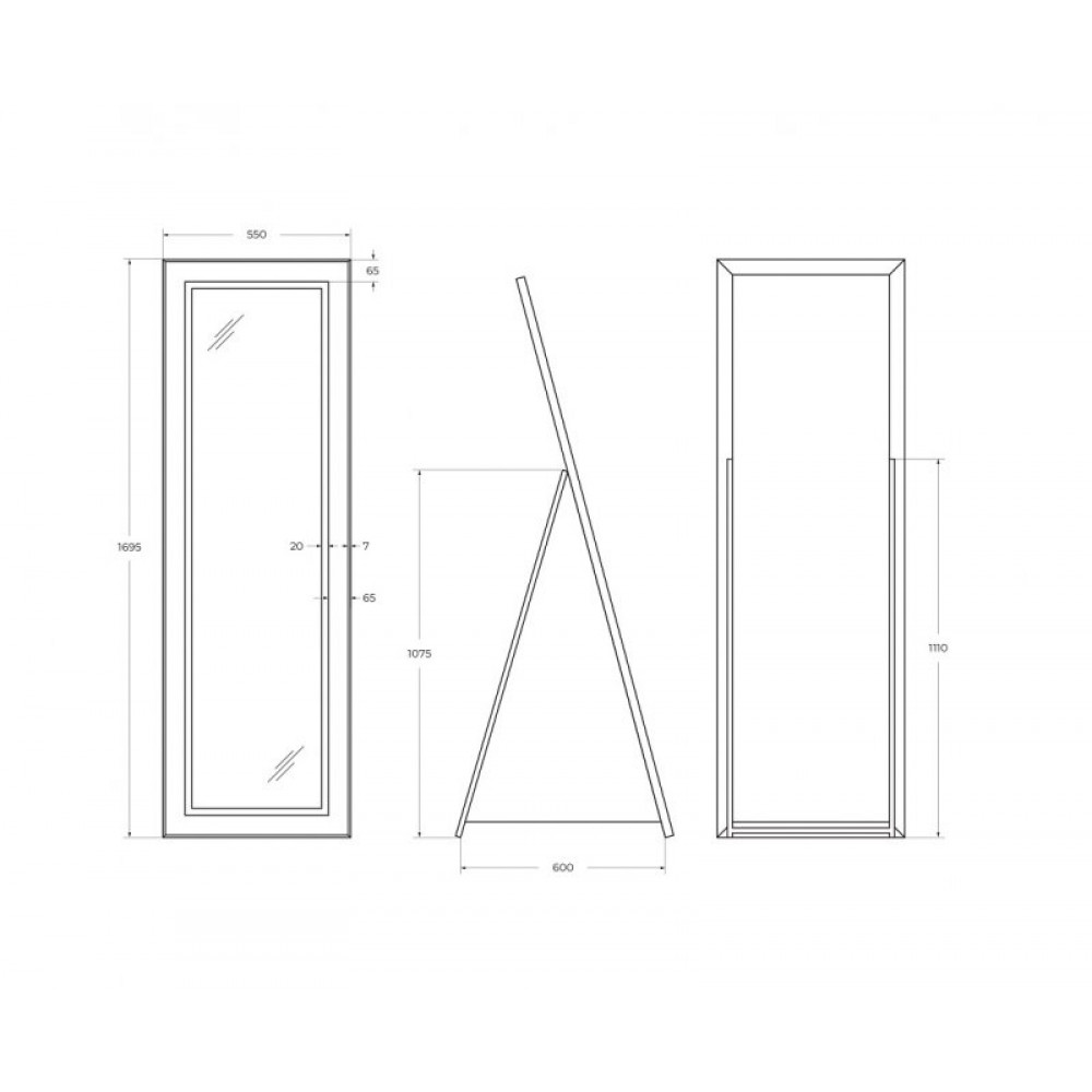 Напольное зеркало BelBagno SPC-KRAFT-TCH-PIA-NERO
