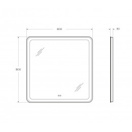 Зеркало MULTICOLORE со встроенной разноцветной подсветкой RGB и сенсорным выключателем