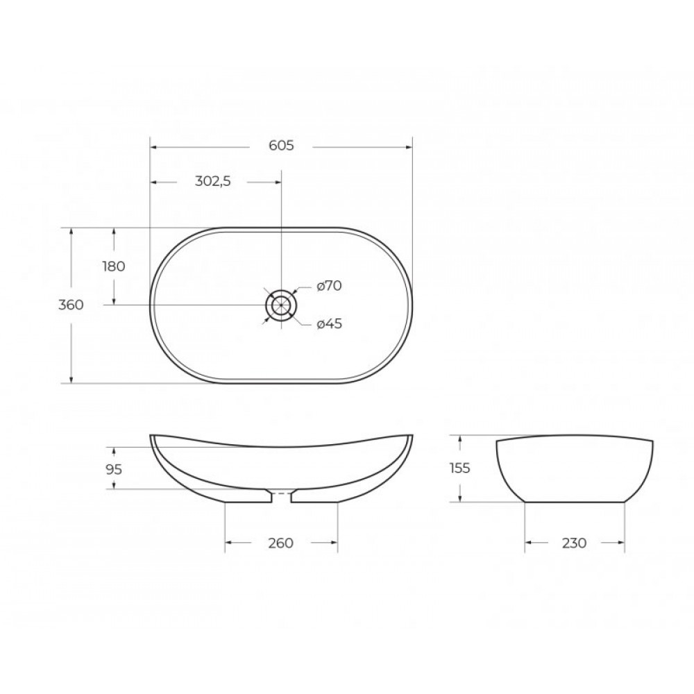 Раковина накладная BELBAGNO BB1404