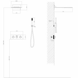 Душевая система ABBER Wasser Kreis AF8151RG скрытого монтажа без излива, термостат, розовое золото