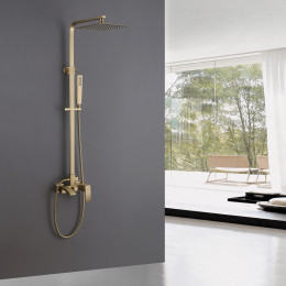 Душевая стойка с изливом, золото матовое, ABBER Wasserfall AF8616G