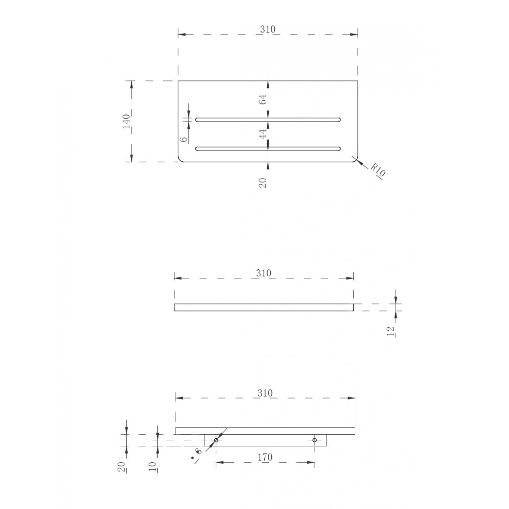 Полочка для ванной комнаты ABBER Stein AS1653MB черная матовая
