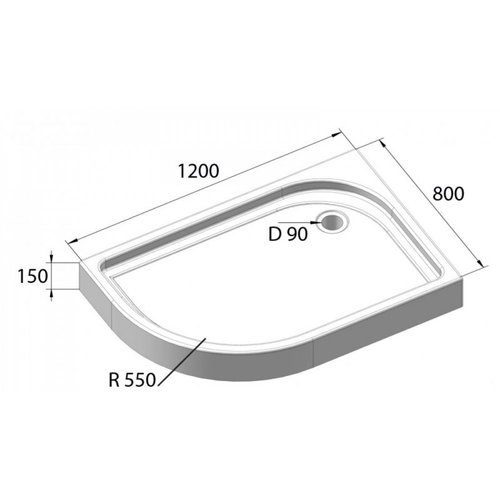 Акриловый поддон BELBAGNO TRAY-BB-RH