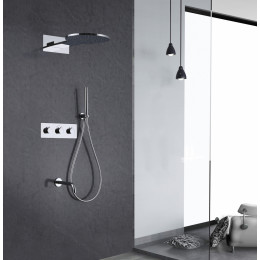 Душевая система ABBER Wasser Kreis AF8150 скрытого монтажа с изливом, термостат, хром