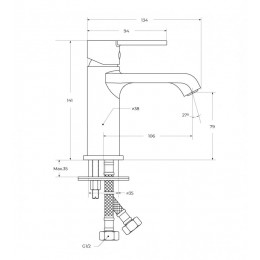 Смеситель для раковины без донного клапана BelBagno AURORA-LVM-CRM-W0