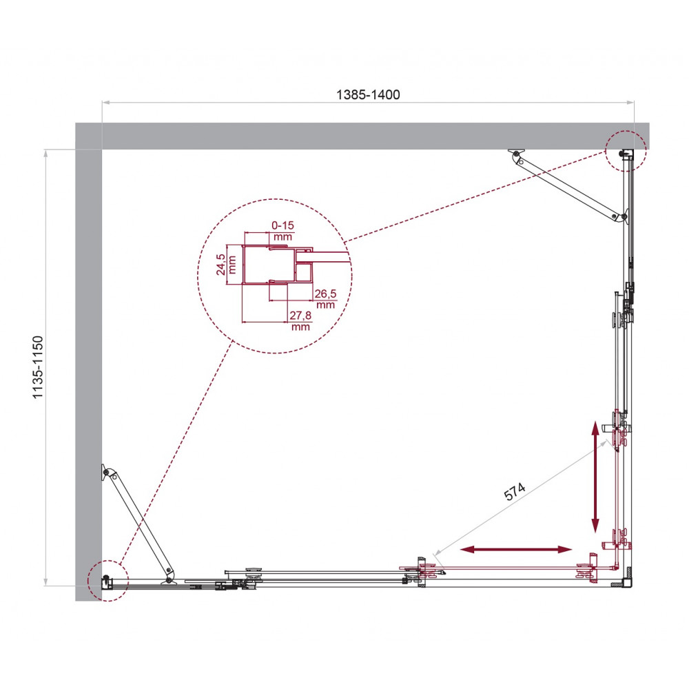 Душевой уголок BELBAGNO LUCE-AH-22