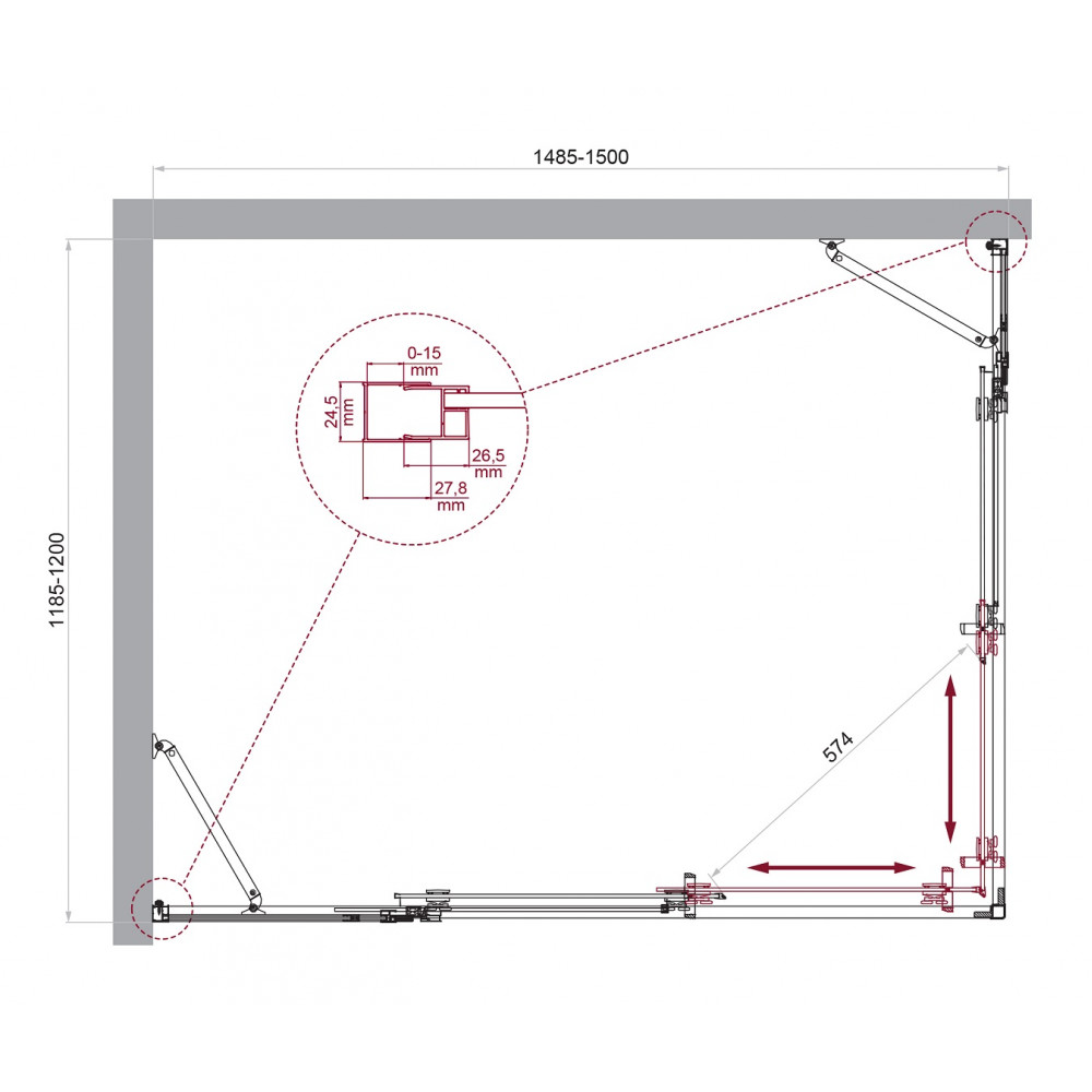 Душевой уголок BELBAGNO LUCE-AH-22