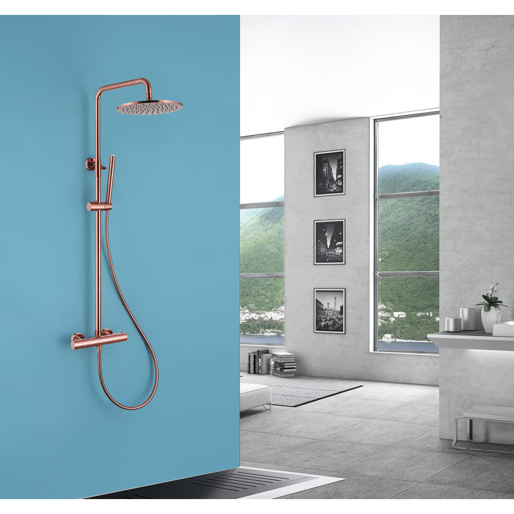 Душевая стойка с термостатом, без излива, розовое золото, ABBER Wasser Kreis AF8160RG