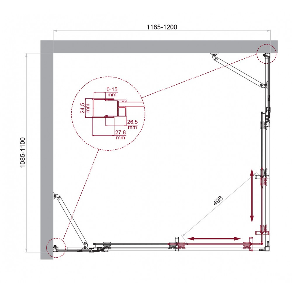 Душевой уголок BELBAGNO LUCE-AH-22