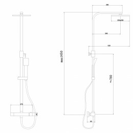Душевая стойка с термостатом, без излива, черный матовый, ABBER Daheim AF8260BL