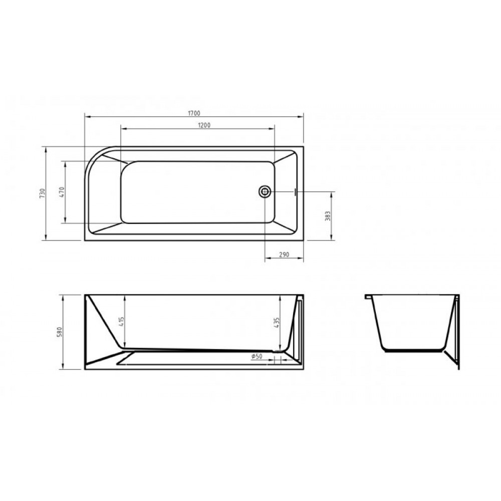 Ванна акриловая угловая BelBagno BB712