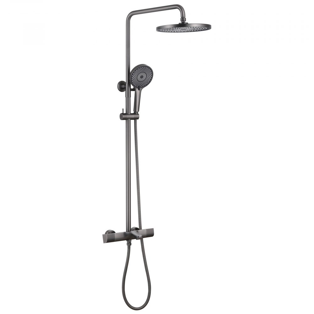 Душевая стойка с термостатом, с изливом, никель, ABBER Thermostat AF8516NGL