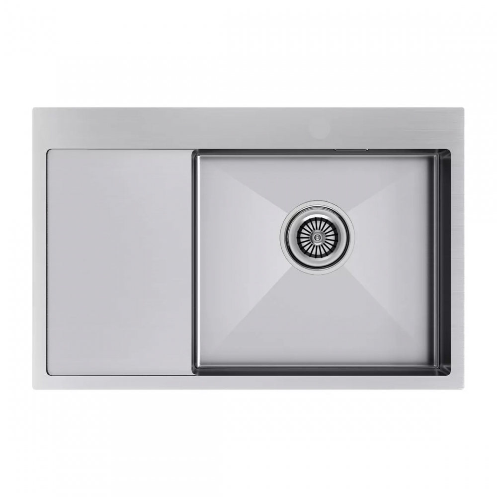 Кухонная мойка KRONER 78F из нержавейки с крылом