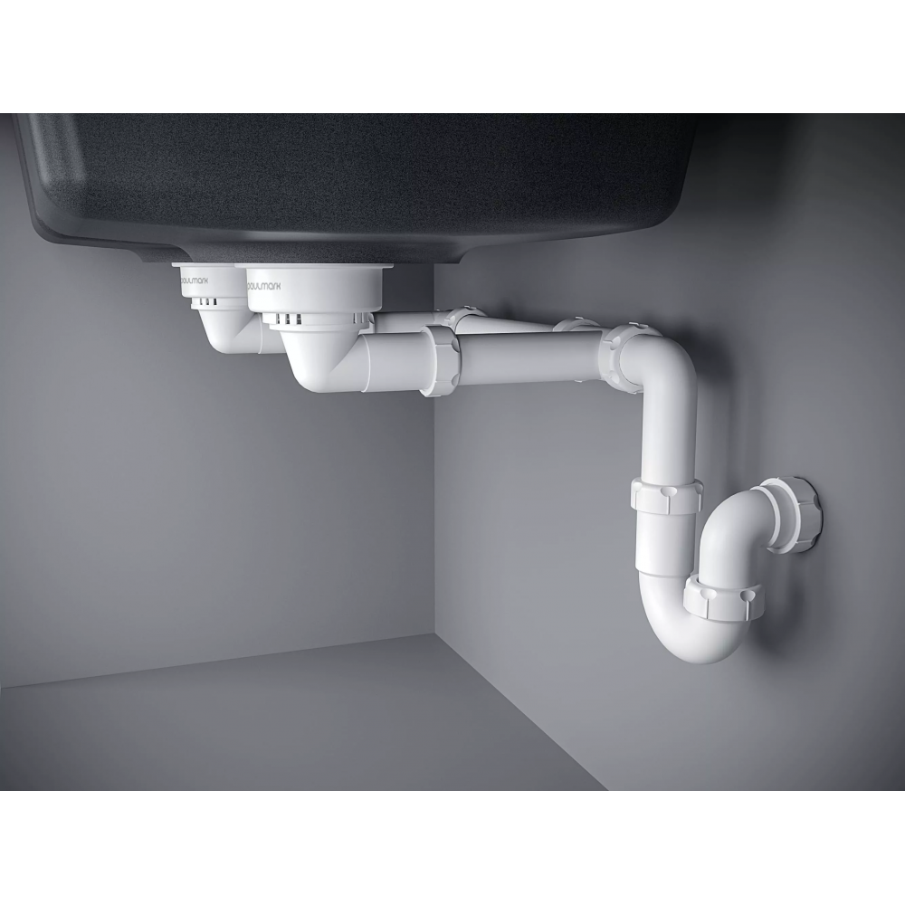 Сифон телескопический двойной с круглым переливом TRUST 1023