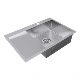 Кухонная мойка KRONER 78F из нержавейки с крылом