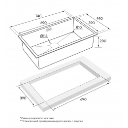 Кухонная мойка ALLER 74 UNI