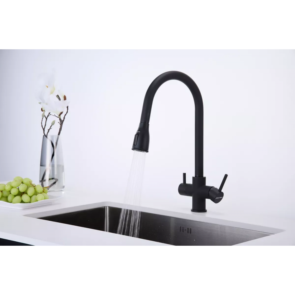 Смеситель латунный LANGE под фильтр для воды с выдвижной лейкой