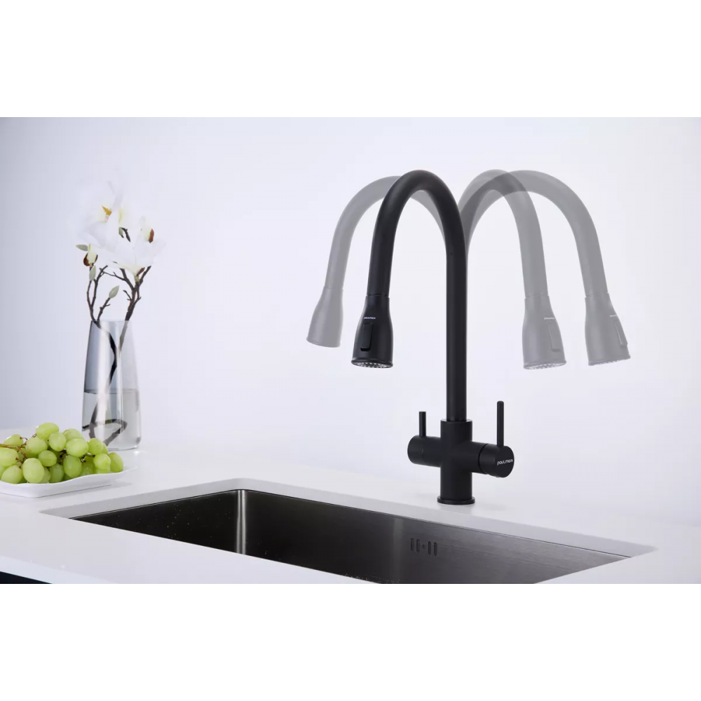 Смеситель латунный LANGE под фильтр для воды с выдвижной лейкой