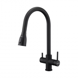 Смеситель латунный LANGE под фильтр для воды с выдвижной лейкой