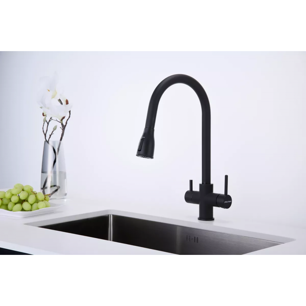 Смеситель латунный LANGE под фильтр для воды с выдвижной лейкой