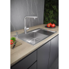 Кухонная мойка KRONER-EDGE 78F из нержавеющей стали врезная с крылом