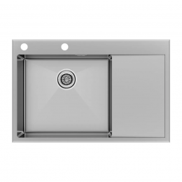 Кухонная мойка KRONER-EDGE 78F из нержавеющей стали врезная с крылом