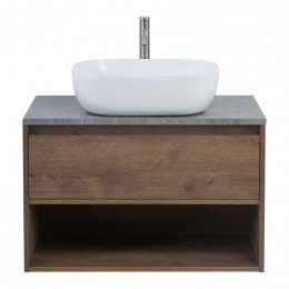Мебель для ванной комнаты BELBAGNO KRAFT-900 с одним выкатным ящиком и одной открытой полкой