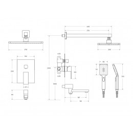 Душевой комплект встраиваемый с изливом CEZARES SLIDER-VDSET