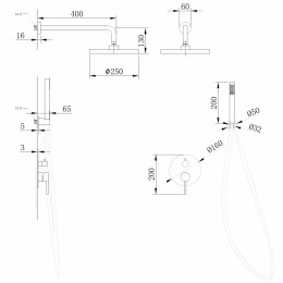 Душевая система ABBER Wasser Kreis AF8118RG скрытого монтажа без излива, розовое золото