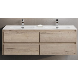 Мебель для ванной комнаты BELBAGNO KRAFT-1200, 1400 с четырьмя ящиками и двойной раковиной