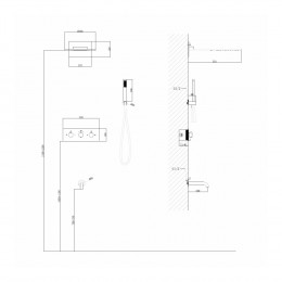 Душевая система ABBER Wasser Kreis AF8150G скрытого монтажа с изливом, термостат, золото матовое