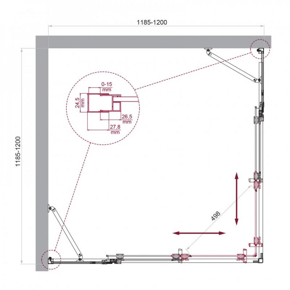 Душевой уголок BELBAGNO LUCE-A-22