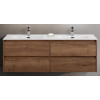 Мебель для ванной комнаты BELBAGNO KRAFT-1200, 1400 с четырьмя ящиками и двойной раковиной