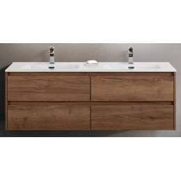 Мебель для ванной комнаты BELBAGNO KRAFT-1200, 1400 с четырьмя ящиками и двойной раковиной