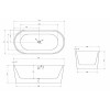 Ванна акриловая Abber AB9209 170x80 см, отдельностоящая, белая, овальная, с каркасом, со сливом-переливом