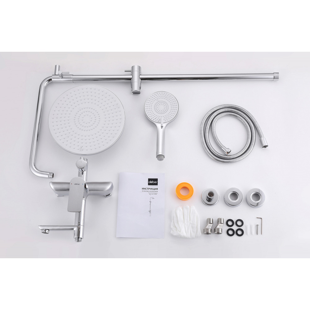 Душевая стойка с изливом, хром, ABBER Weiss Insel AF8016N