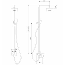 Душевая стойка с изливом, хром, ABBER Weiss Insel AF8016N