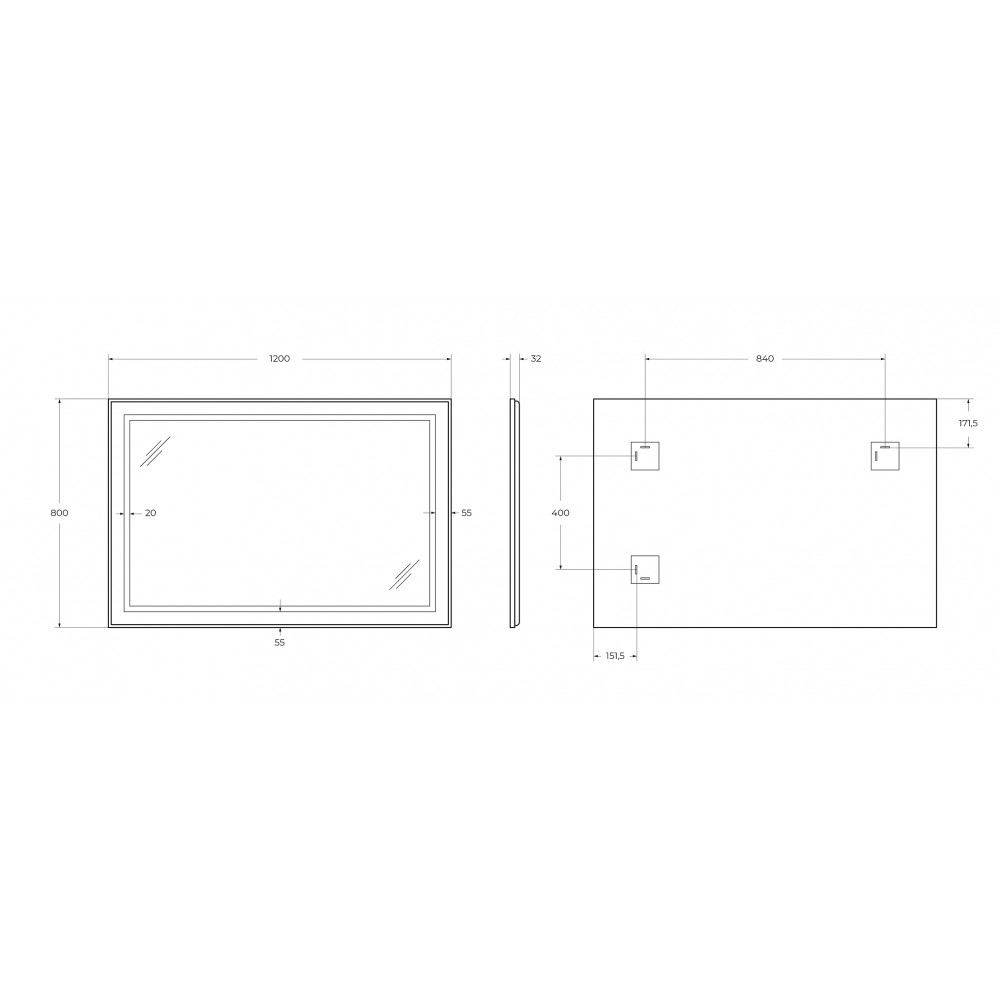Зеркало BelBagno SPC-KRAFT-SENS