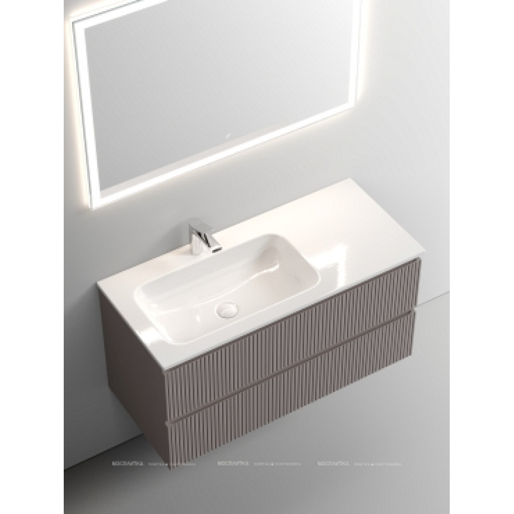 Тумба с раковиной Sancos Snob T 100 см SNT100LSM левая, doha soft