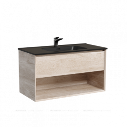 Тумба подвесная SANCOS Marmi 1.0 890х445х520 c одним ящиком оснащенным доводчиками скрытого монтажа и открытой нишей