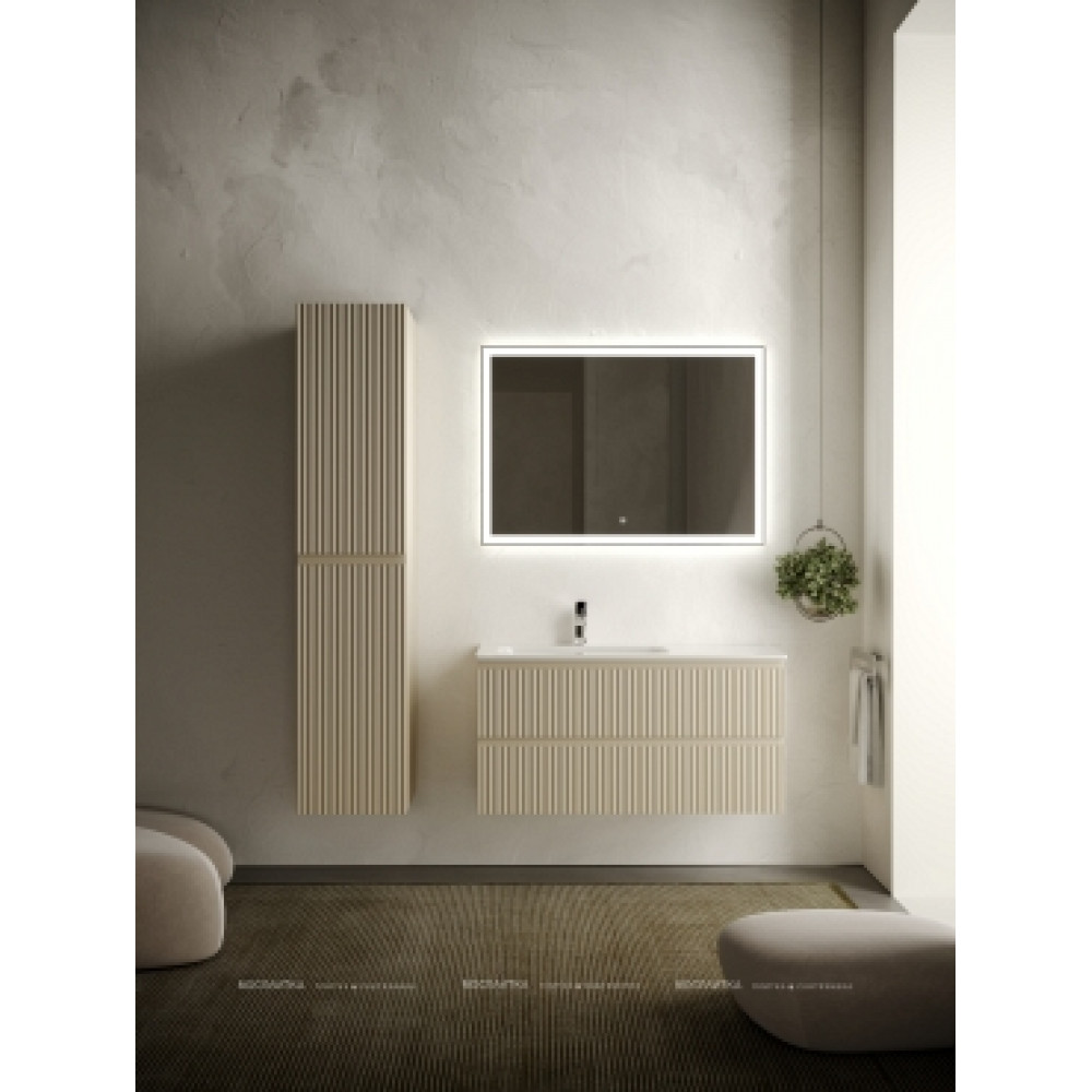Тумба с раковиной Sancos Snob R 100 см SNR100LCE левая, beige soft