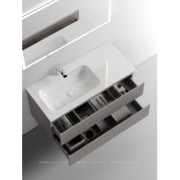 Тумба с раковиной Sancos Snob T 100 см SNT100LSM левая, doha soft