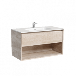 Тумба подвесная SANCOS Marmi 1.0 890х445х520 c одним ящиком оснащенным доводчиками скрытого монтажа и открытой нишей