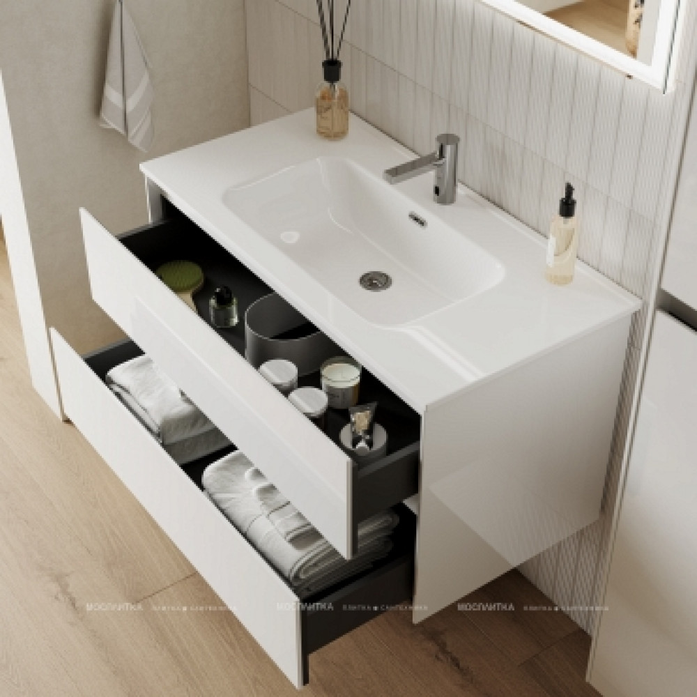 Тумба с раковиной Sancos Cento, 89 см., эмаль белый, CN90W