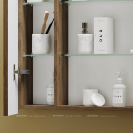 Зеркальный шкаф Sancos Mirror 80 см MI80ECH с подсветкой, дуб чарльстон