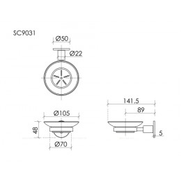 Мыльница SANCOS Base вороненая сталь