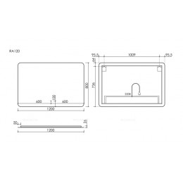 Зеркало для ванной комнаты SANCOS Ray 1200х800 c подсветкой