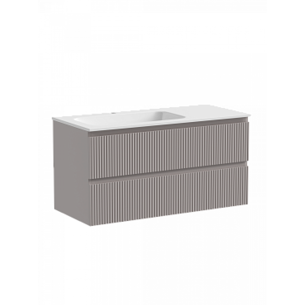Тумба с раковиной Sancos Snob T 100 см SNT100LSM левая, doha soft