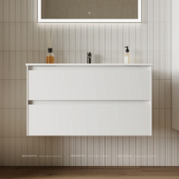 Тумба с раковиной Sancos Cento, 89 см., эмаль белый, CN90W