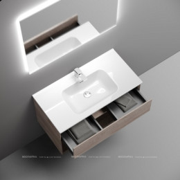 Тумба подвесная SANCOS Marmi 1.0 890х445х520 c одним ящиком оснащенным доводчиками скрытого монтажа и открытой нишей